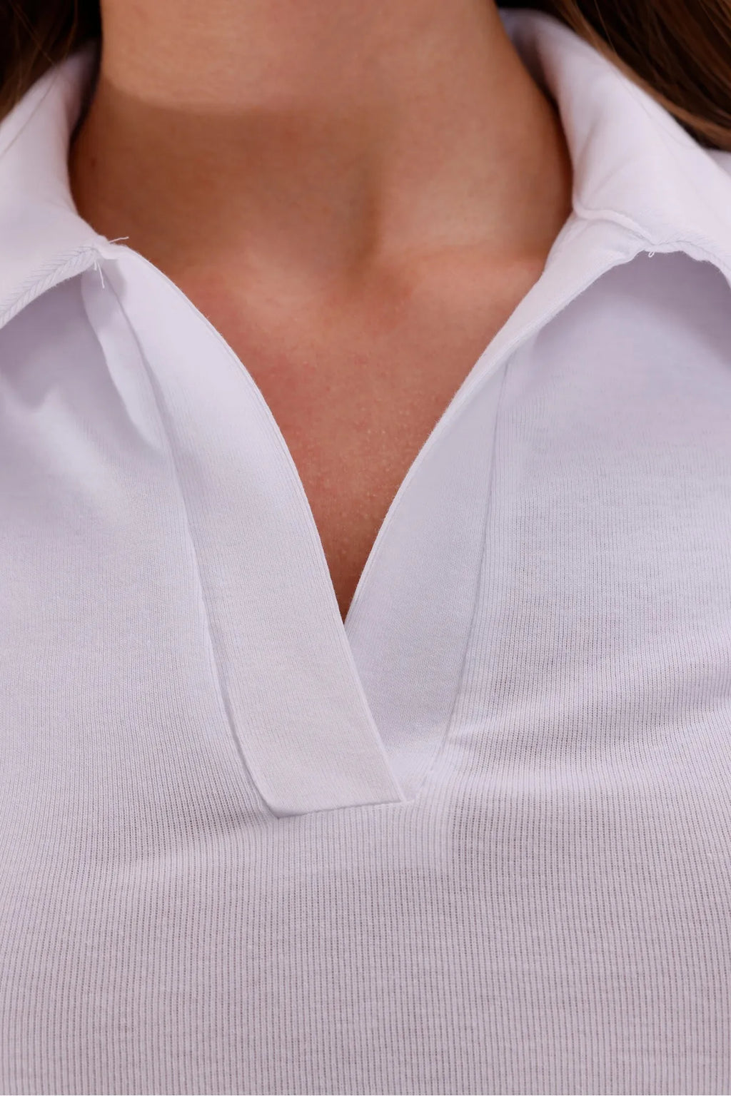 Sarte Royal Kadın Ekru Düğmesiz Polo Yaka Tshirt-SRT5003