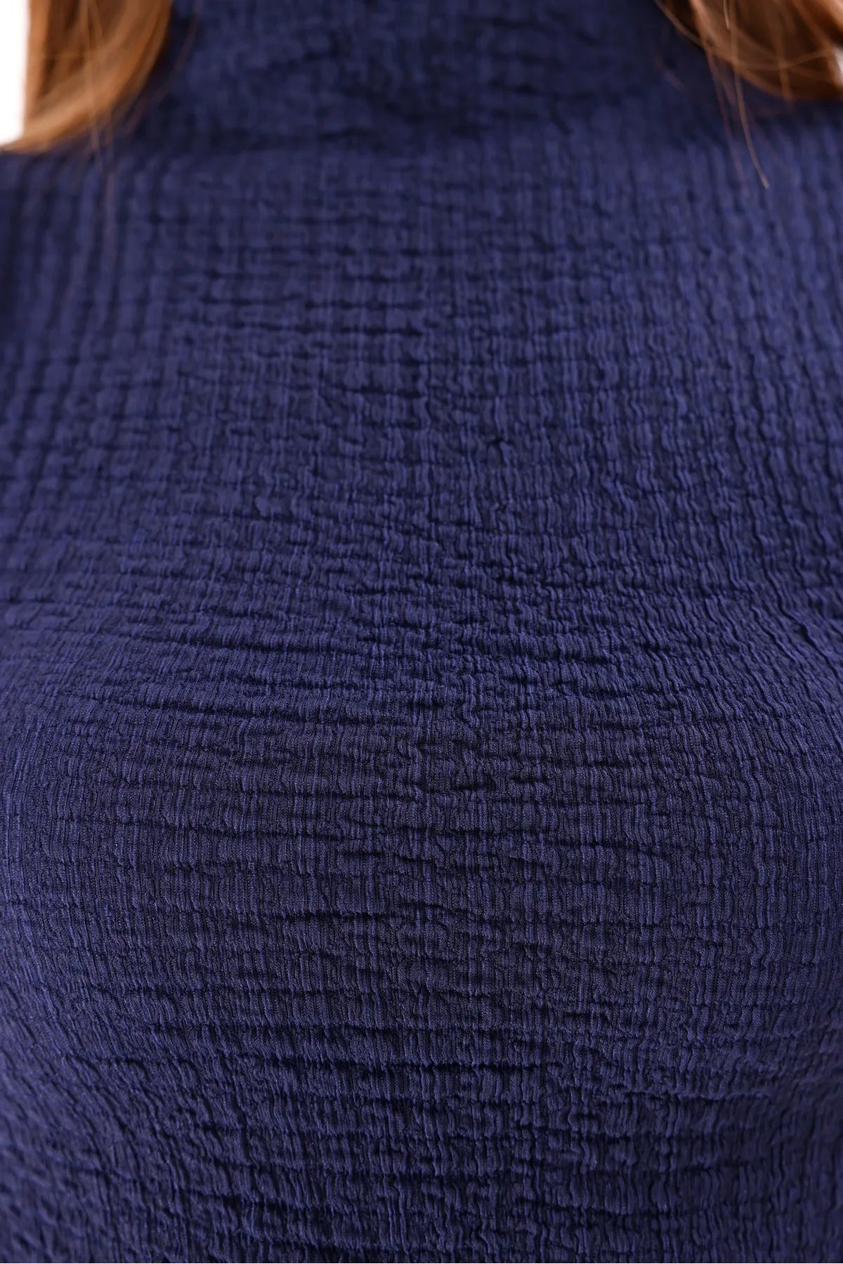 Sarte Royal Kadın Lacivert Kolsuz Bürümcük Bluz