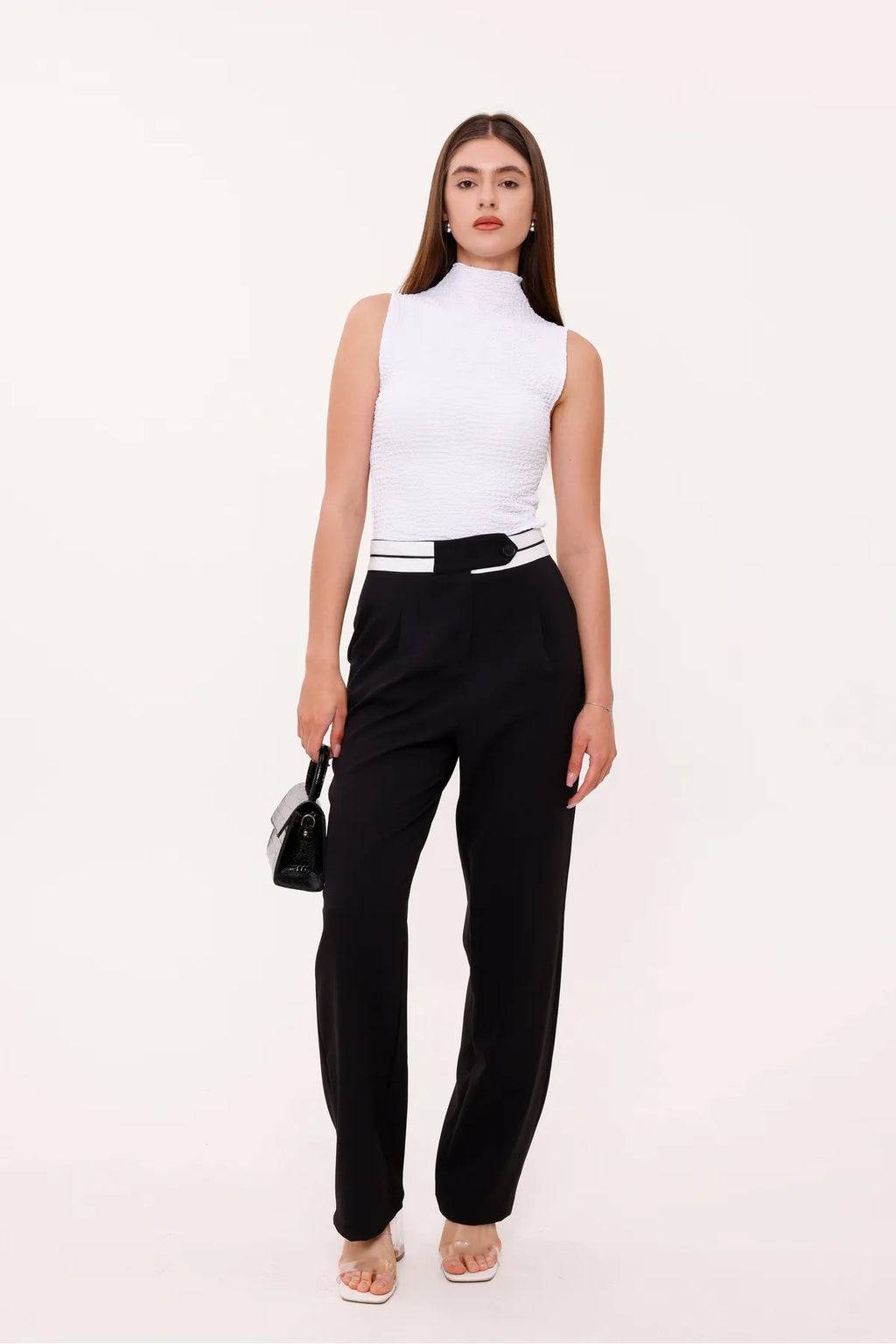 Sarte Royal Kadın Beyaz Kolsuz Bürümcük Bluz