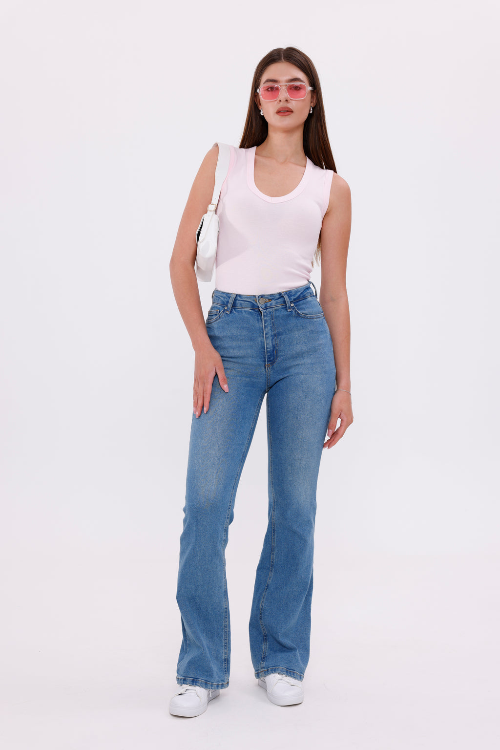 Pembe Fitted/Vücuda Oturan Kolsuz Esnek Örme Atlet - SRT5006PNK