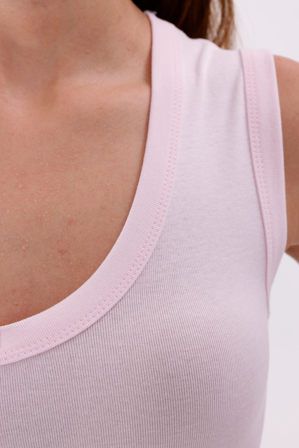 Pembe Fitted/Vücuda Oturan Kolsuz Esnek Örme Atlet - SRT5006PNK