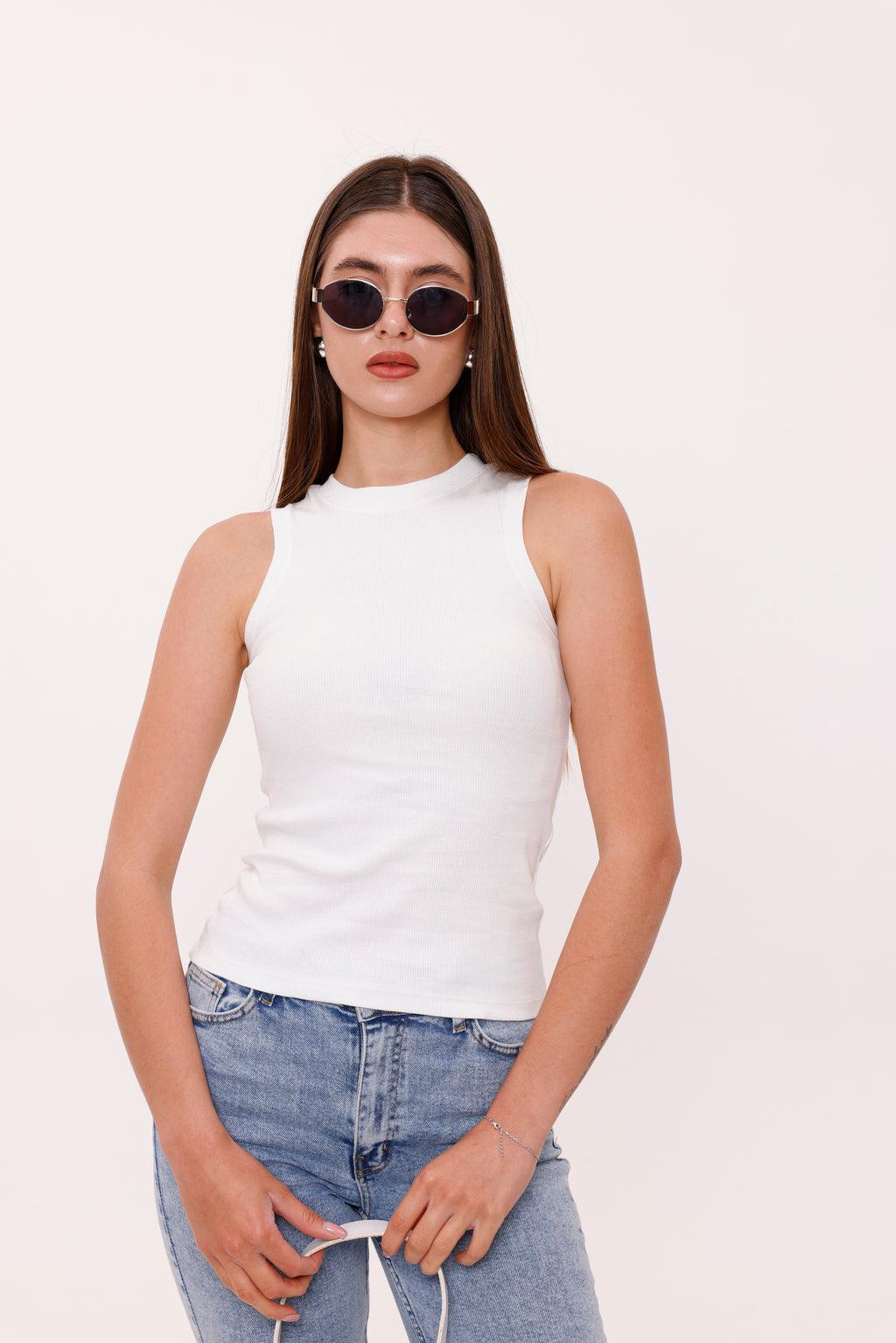 Kadın Halter Yaka Fitilli Bluz Ekru - SRT5003