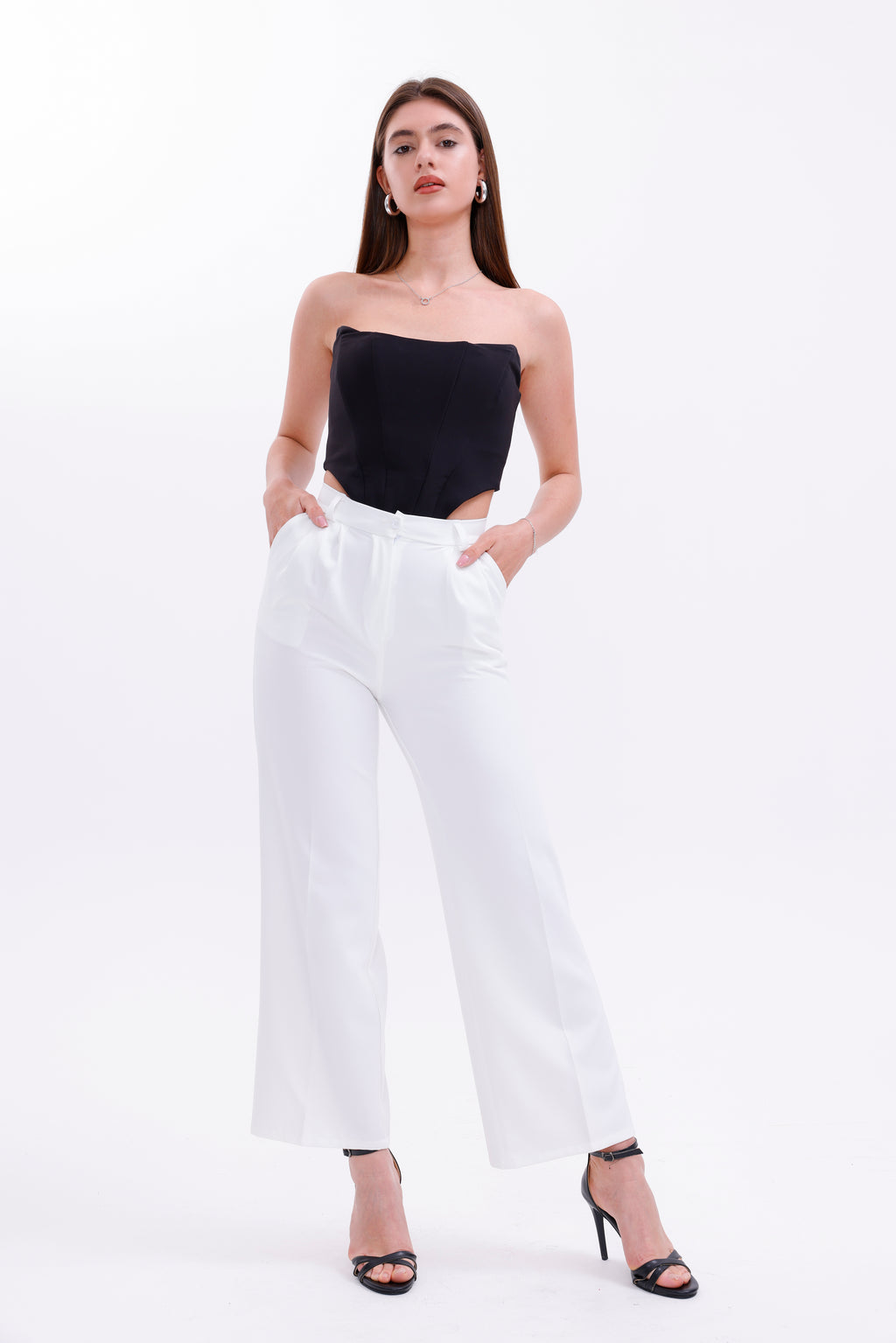 Beyaz Palazzo Pantolon - Sarte Royal