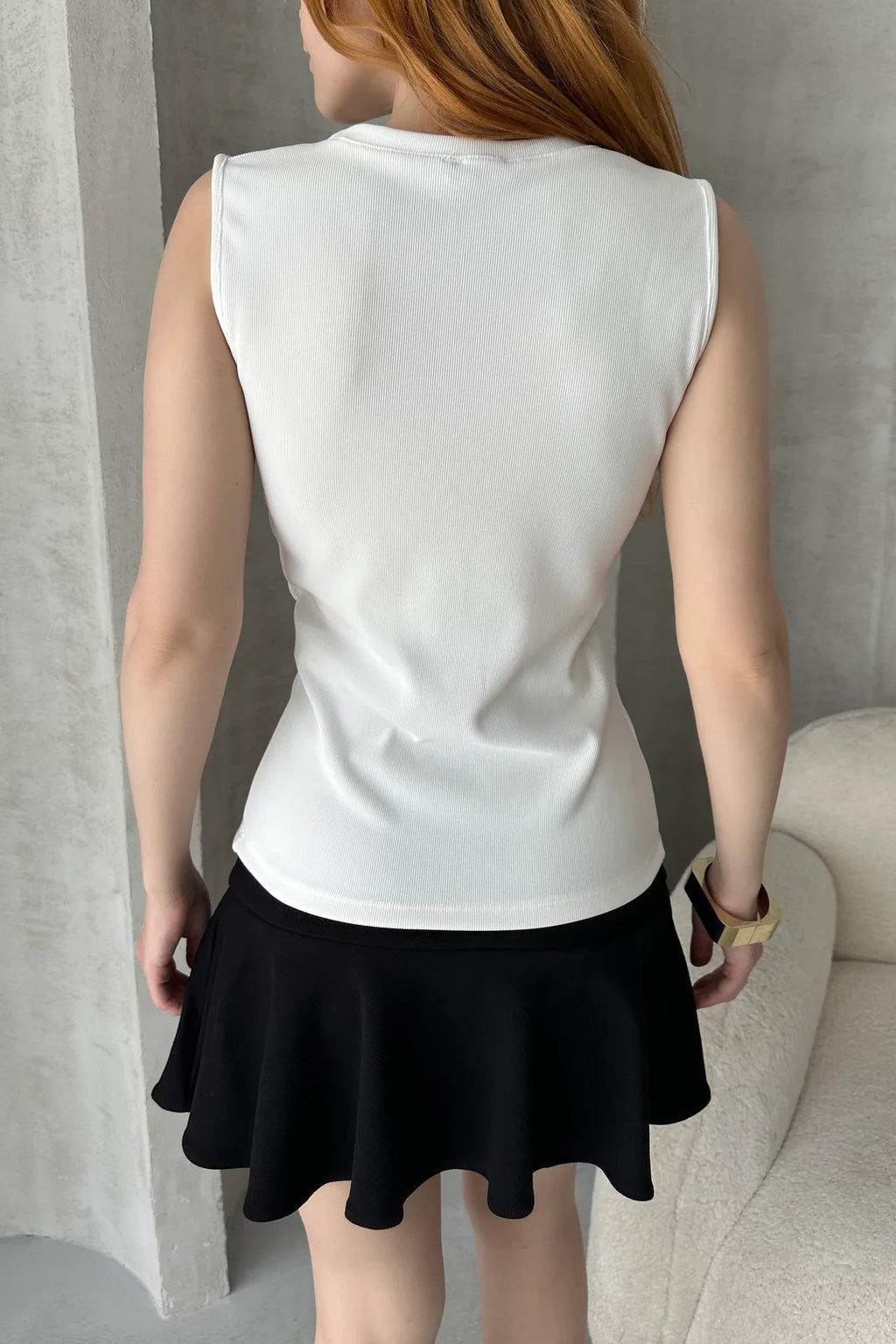 Ekru Bisiklet Yaka Gold Düğmeli Ottoban Bluz - SRT2198